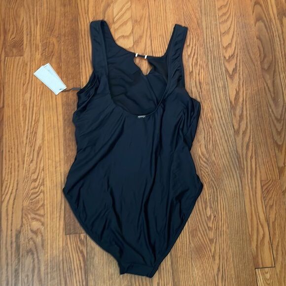 Calvin Klein High-Neck One-Piece Swimsuit Black size 16 NWT - Picture 3 of 7